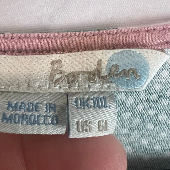 Boden Green Geo Print V Neck Fit and Flare Dress Size 16R - Picture 5 of 7